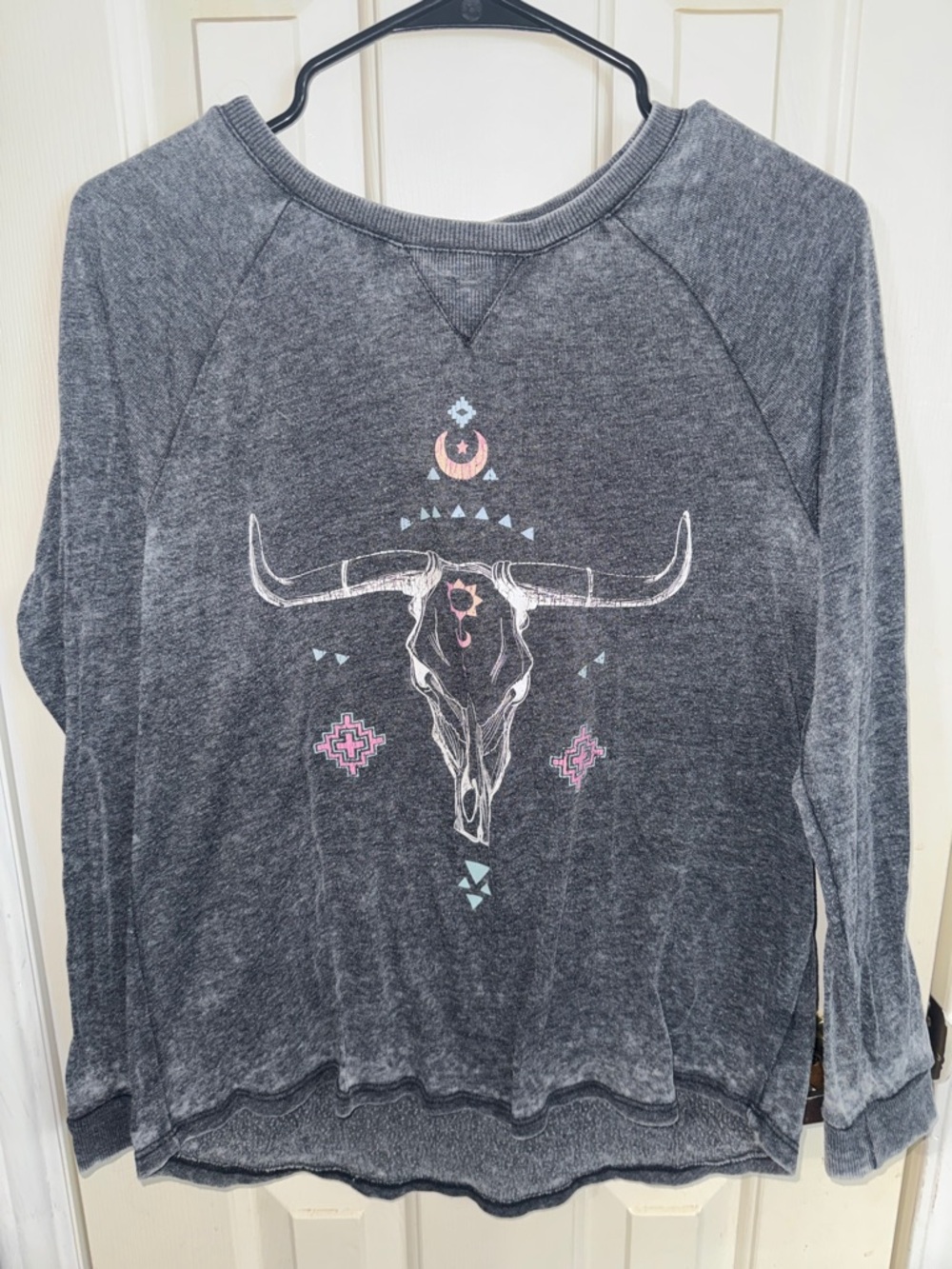 Grayson Threads Gray Long Sleeve with Pink & Mint Accents